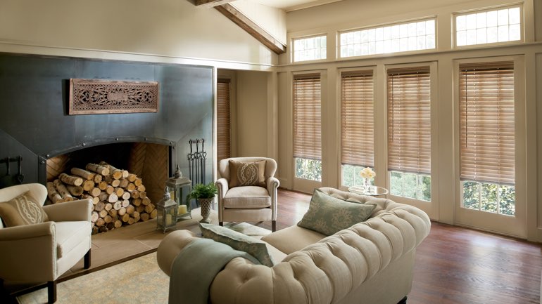 Indianapolis living room with blinds